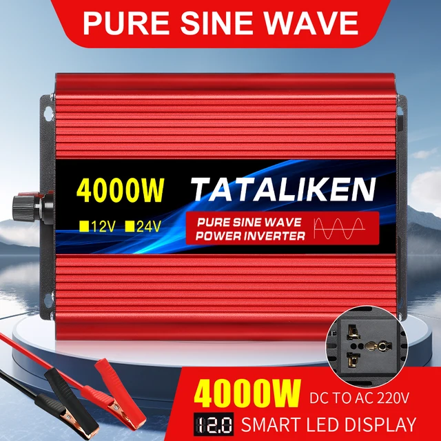 Falownik sinusoidalny 1000-10000W 50/60HZ konwerter mocy transformator samochodowy na energię słoneczną z wyświetlaczem LED DC12V/24V na napięcie AC 220V