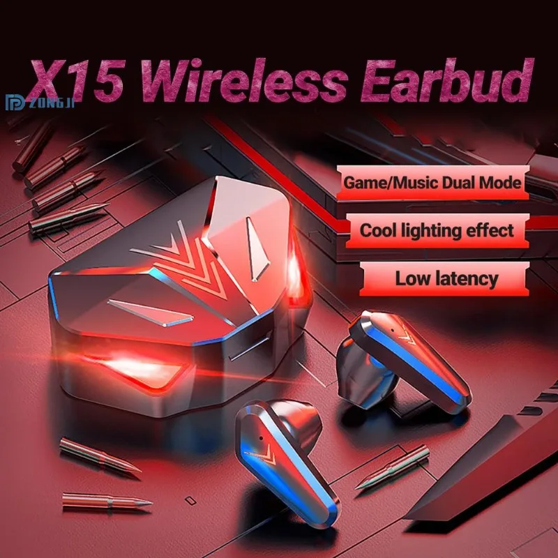 

X15 TWS Gaming Earbuds Wireless Bluetooth Earphone With Mic Bass Audio Sound Positioning 9D Stereo Music HiFi Headset For Gamer