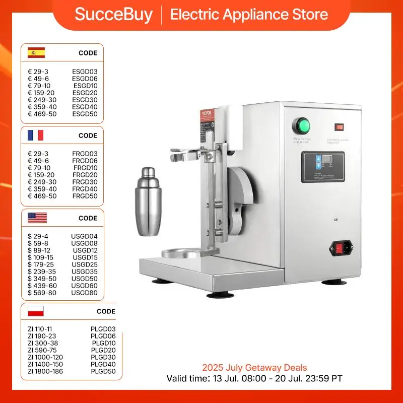 VEVOR-máquina mezcladora de batidos, mezcladora de leche de un solo cabezal, 120W