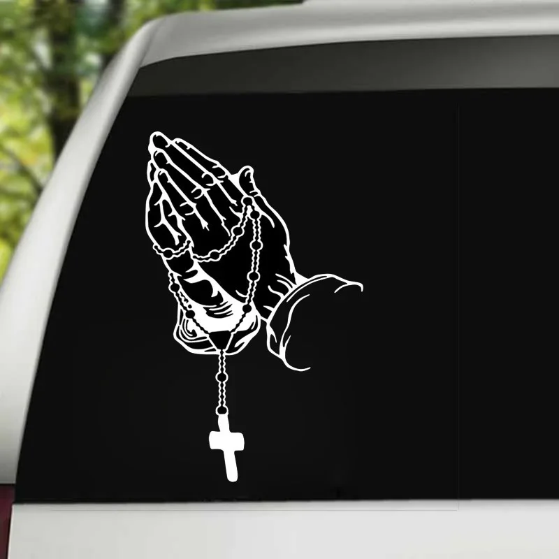 Adesivo colorido de gesto de oração de carro, adesivo a laser, deus, jesus, cristo, moda, estilo de carroceria, decoração, decalque de para-brisa