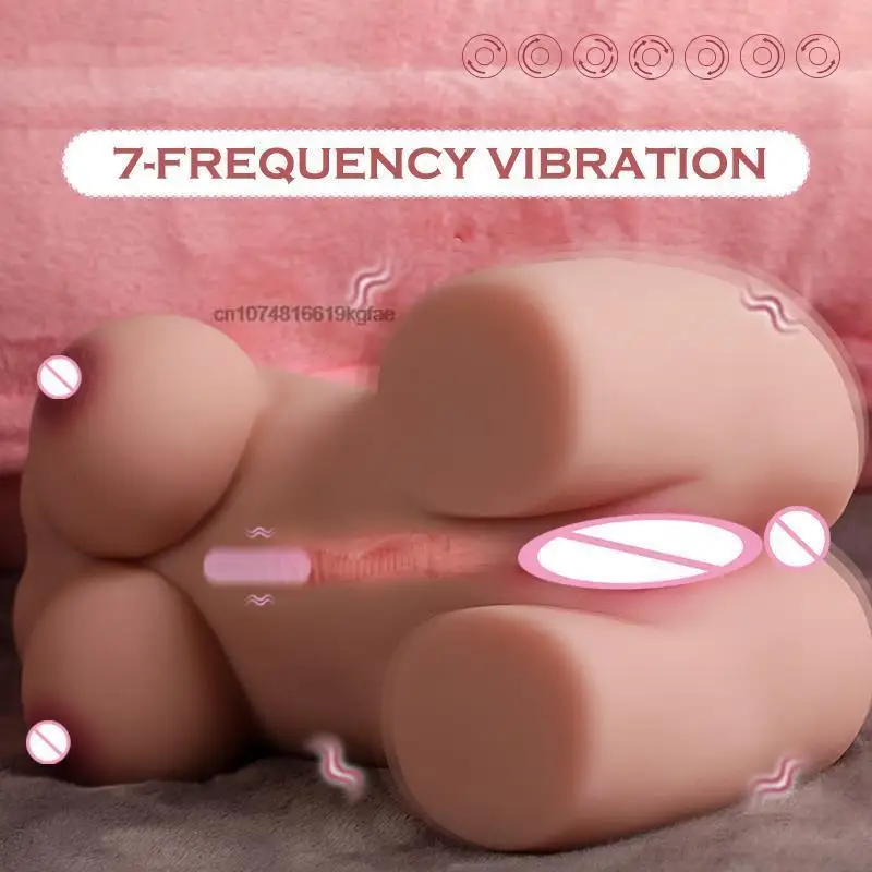 

1.63kg 10 Vibrating Realistic Busty Half Body Love Doll Butts with Life-like Boobs Vagina Anal Pussy Masturbators For Man