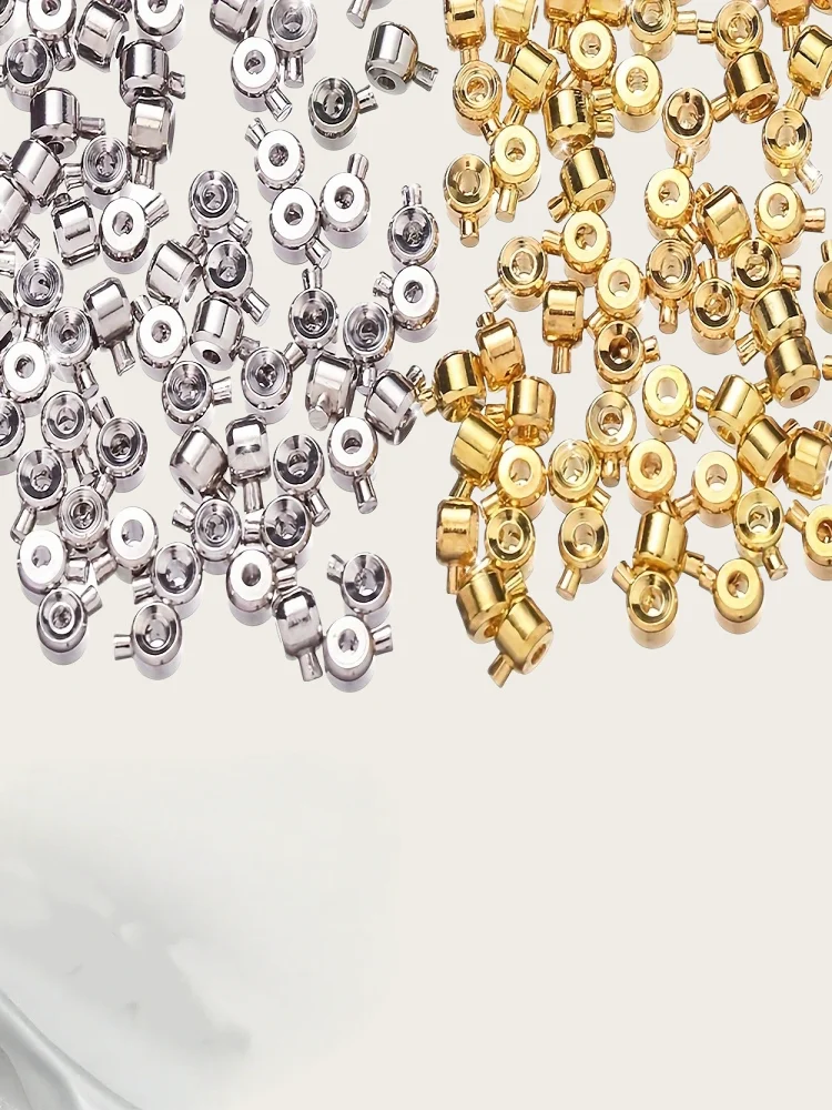 20Pcs 3×4mm Copper Position Clasp Buckles Equipped with Bead Caps Multi-use Connectors for DIY Beaded Bracelet Necklace Jewelry view 6