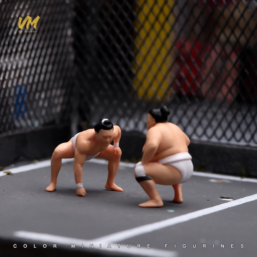 Painted Miniature 1/64 Scale Japanese Sumo Wrestler Male Figure Mini Doll Model Props Display Scene Match Crafts
