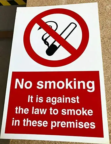 Patisaner Prohibition Sign - No Smoking It is Against The Law to Smoke in These Premises Tin Metal Sign 8x12 Inch