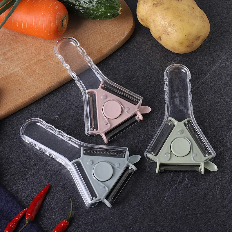 Economical and practical 3-in-1 kitchen rotating fruit and vegetable peeler, vegetable slicer, peeler, slicer, and peeler