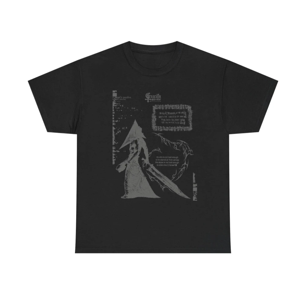 Vintage Silent Hill Tee Retro Gamer T-Shirt Classic Horror Game Clothing Graphic Short Sleeve Shirt Unisex Men Women All-Season