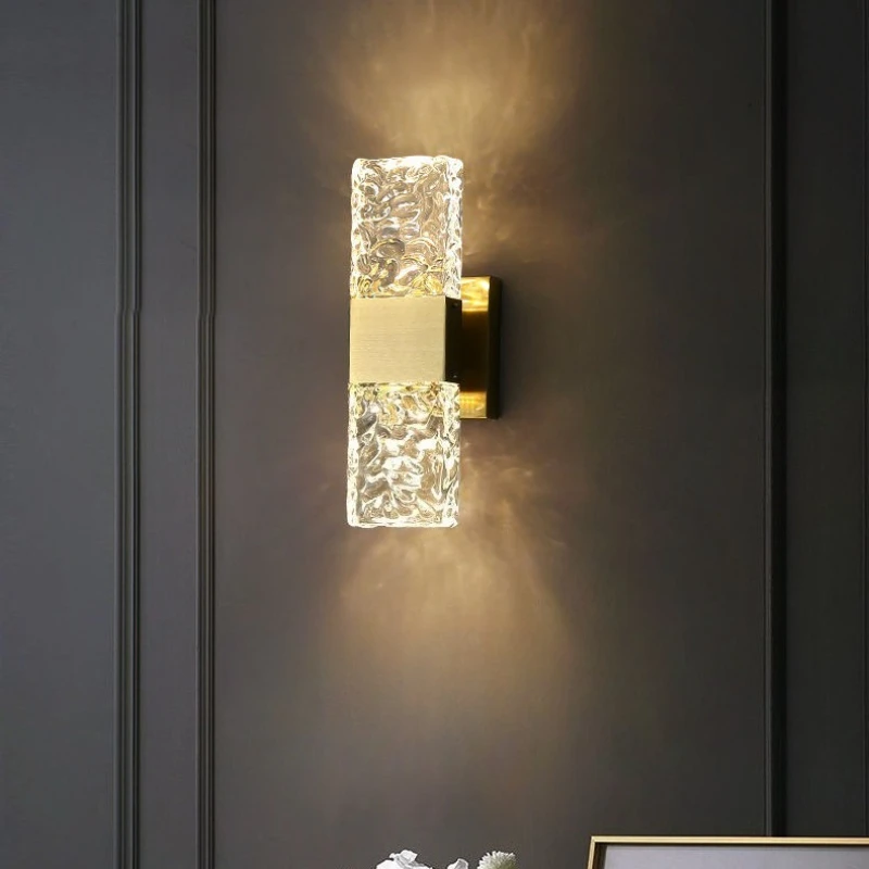 Water Ripples Crystal Wall Lamp Modern LED Lighting Indoor Wall Sconces Living Room TV Background Bedroom Aisle Home Decor Light