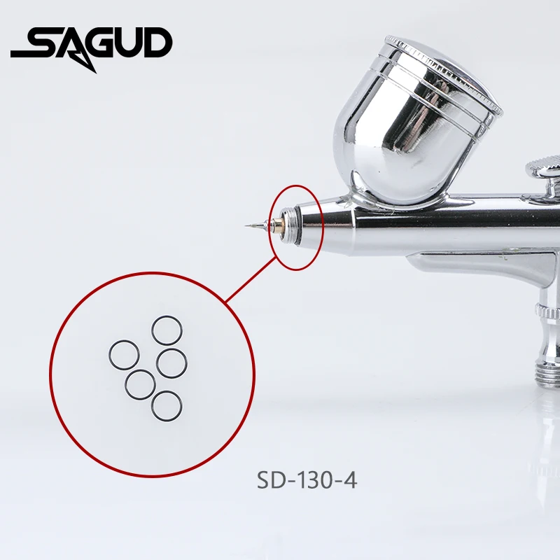 SAGUD Seal O-Rings 5Pcs/Set Airbrush Accessories for SD-130 SD-131 Series Spray Gun Air Brush Nozzle Backup Parts Repair Tool