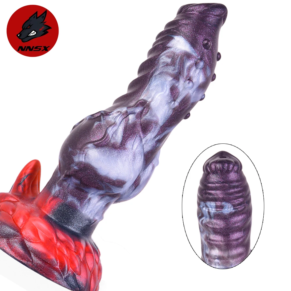 NNSX Dog Knot Dildo Penis Silicone Textured Anal Plug Adult Toy Fake Dick Female Masturbator Flirting Sex Toys For Women Men