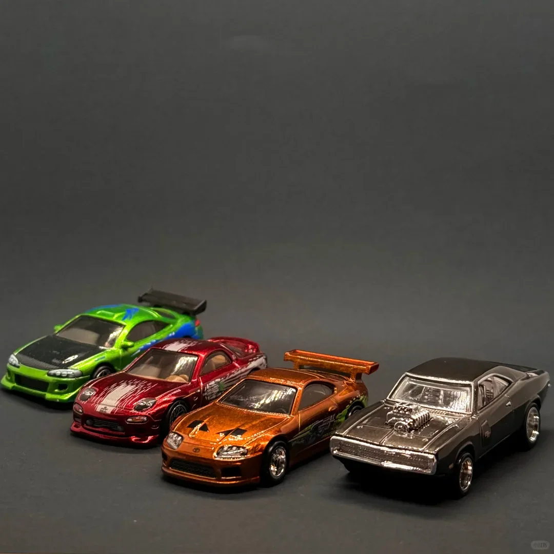 Hot Wheels Diecast Model Car 25th Anniversary Fast & Furious Super Treasure Hunt Paint Car Metal Base Rubber Tires Realistic Toy