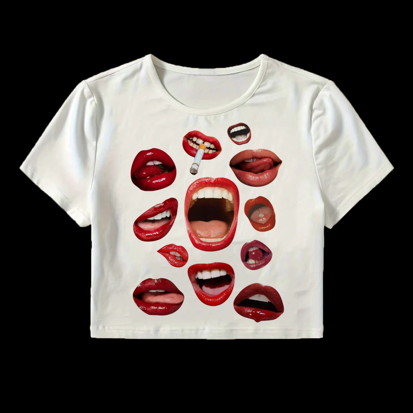 

Goth Short Sleeve T-shirt Punk Top Hip Hop Harajuku Baby Tee E-girl Fashion Y2k Crop top Streetwear Aesthetic Graphic Print Tees