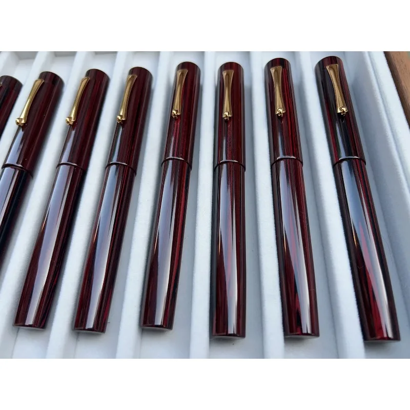 German Cumberland Lacquer Fountain Pen Deccan SEM Hard Rubber Bock F 0.5MM Red Octagonal Design Calligraphy Pen Stationery Gift