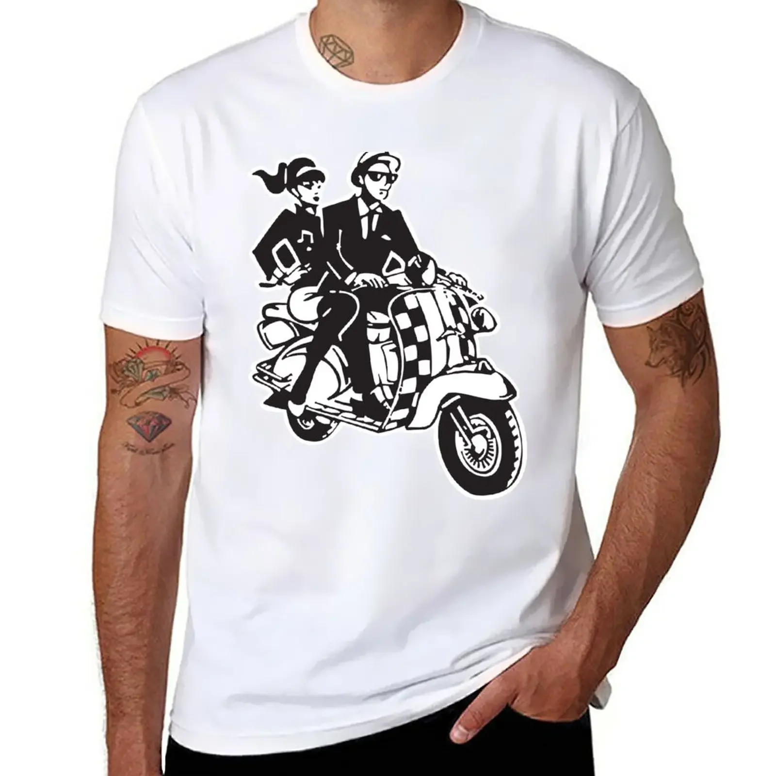 New 2Tone Scooter T-Shirt tops heavyweight t shirts Anime t-shirt black t shirts for men