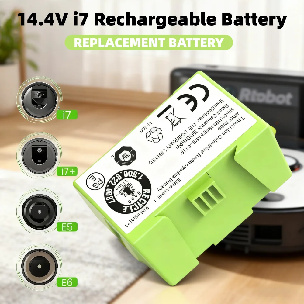 

Replacement Battery for iRobot Roomba e/i Series - 14.4V 3500mAh i7 Fits i7+ e5 7150 7550 i3 3150 i3+ 3550 i4 4150