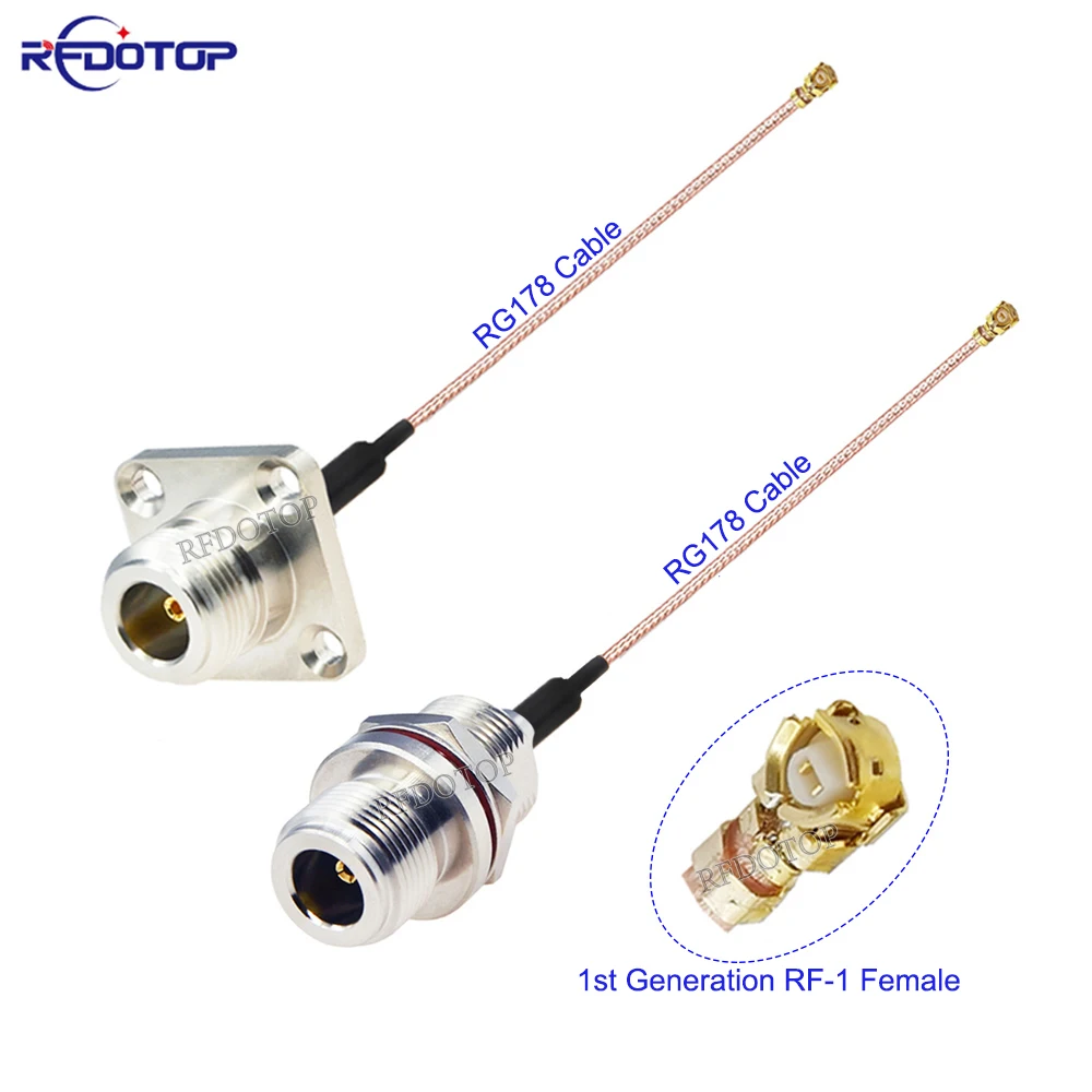 1Pcs RG178 U.FL IPX-1 Female to N Female Connector RF Coaxial Cable N to IPX for Mini PCI WIFI WLAN Antenna Extension Jumper