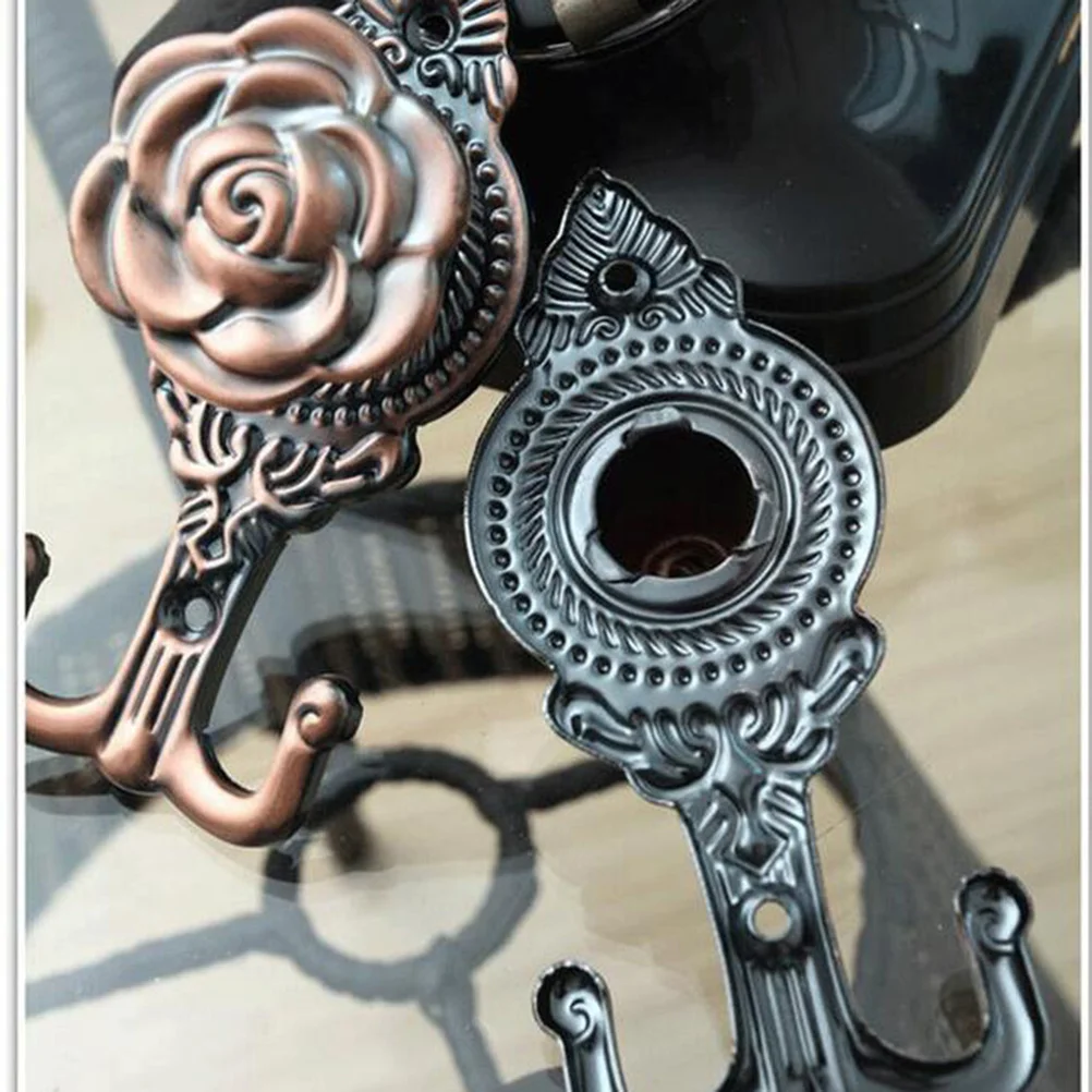 

4Pcs Curtain Wall Hooks European Retro Rose Pattern Strong Hold Decorative Hook for Living Room Bedroom Wedding Villa Nordic