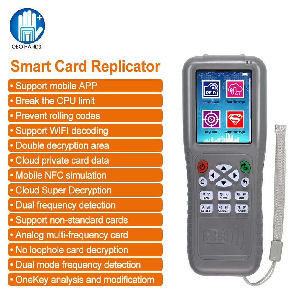 WiFi RFID Copier Duplicator Key Programmer NFC Card Reader Writer with Full Decode 125KHz 13.56MHz USB IC ID UID S50 CopyKEY X5