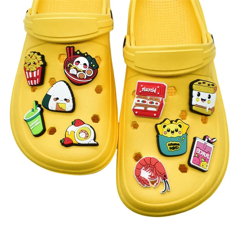 Delicious Foods Series Shoe Charms Candy Crisps Biscuit Juice Milk Tea Pattern Shoe Buckle Accessory Diverse Funny DIY Gifts