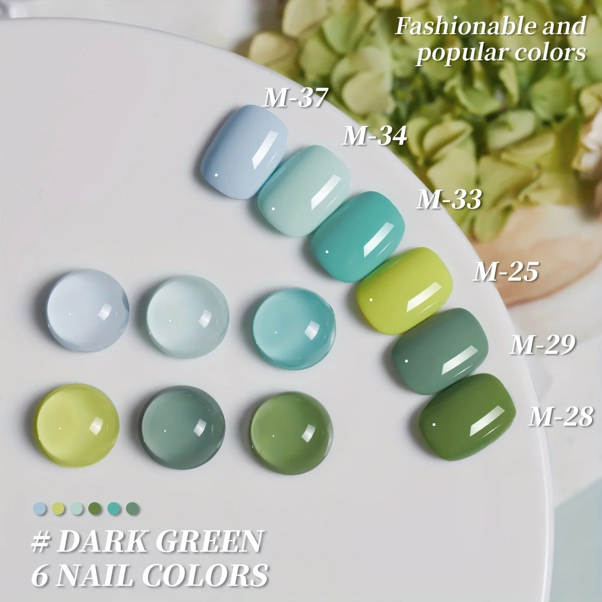 6pcs Cyan Set --- Cyan Series Nail Polish Glue 2025 New Cyan Dark Green White Popular Color Nail Polish Glue for Nail Salon