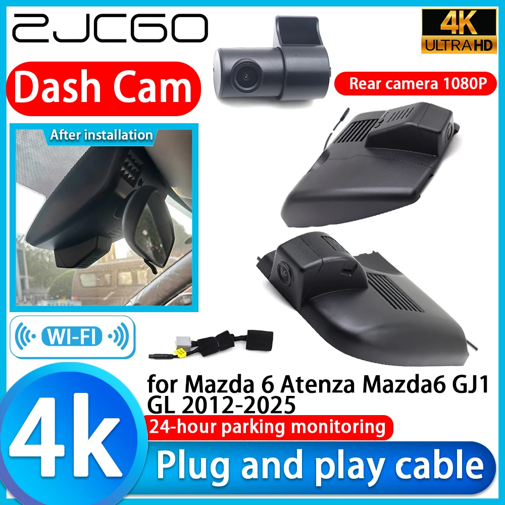 ZJCGO para Mazda 6 Atenza Mazda6 GJ1 GL 2012-2025, Cámara para Auto DVR 4K, Cámara de Tablero 2160P con Lente Sony, Grabación de Video con Monitoreo 24h