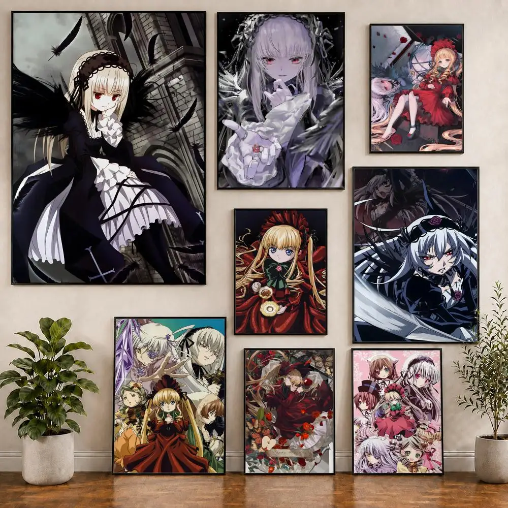 Gothic Rozen Maiden Rose Ästhetisches Poster PVC HD Selbstklebend Modernes Poster Heim Büro Wohnzimmer Esszimmer Wanddekoration