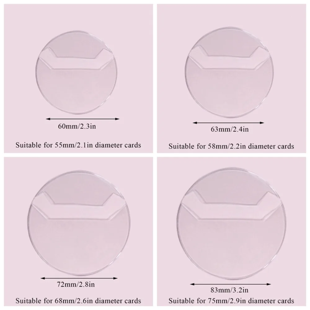 Manga transparente de exibição de crachá, Estojo De Armazenamento De Cartão Redondo, Decoração De Emblemas De Anime, Protetor De PVC, 5Pcs