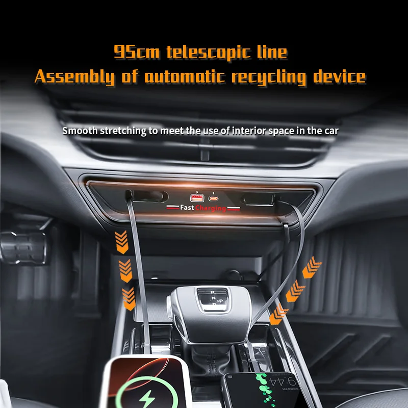 

2021-2024 для Hong Qi E-QM5 EQM5 автомобильное быстрое зарядное устройство, док-станция 130 Вт, разветвитель прикуривателя, USB-конвертер