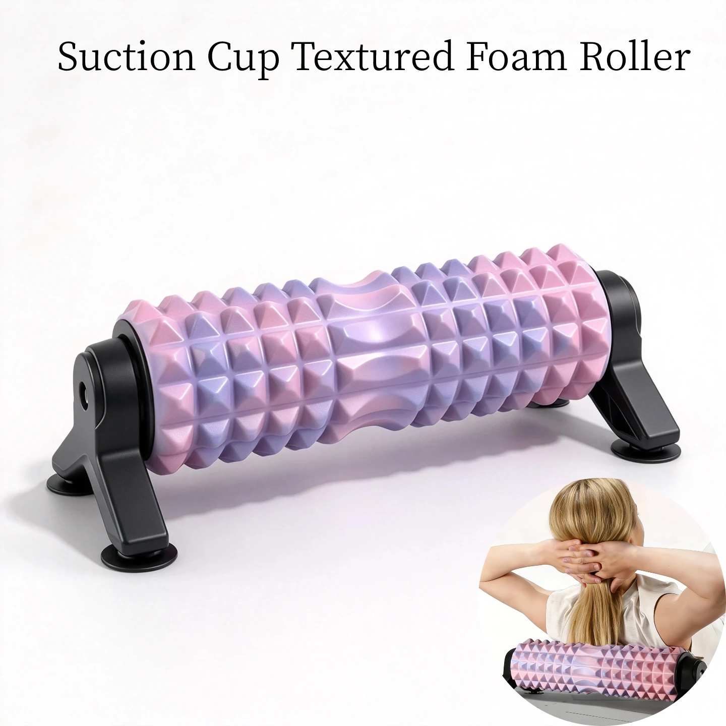 Spiky Foam Roller Deep Tissue Massage Roller with Suction Cups 3D Textured Muscle Fascia Release Back Leg Calf Recovery Fitness