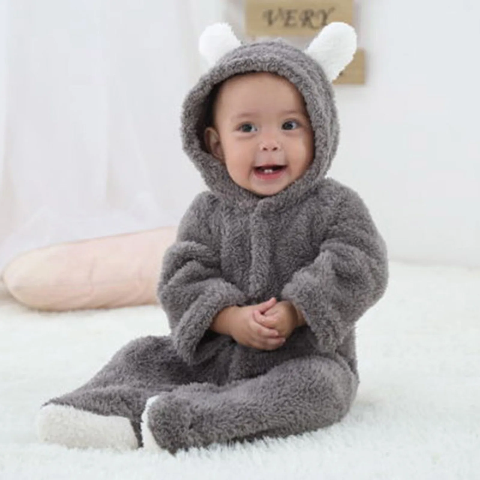 

0-12M Newborn Rompers Outfits Autumn Winter Warm Fleece Baby Boys Girl Costume Baby Girls Clothing Animal Overall Baby Jumpsuits