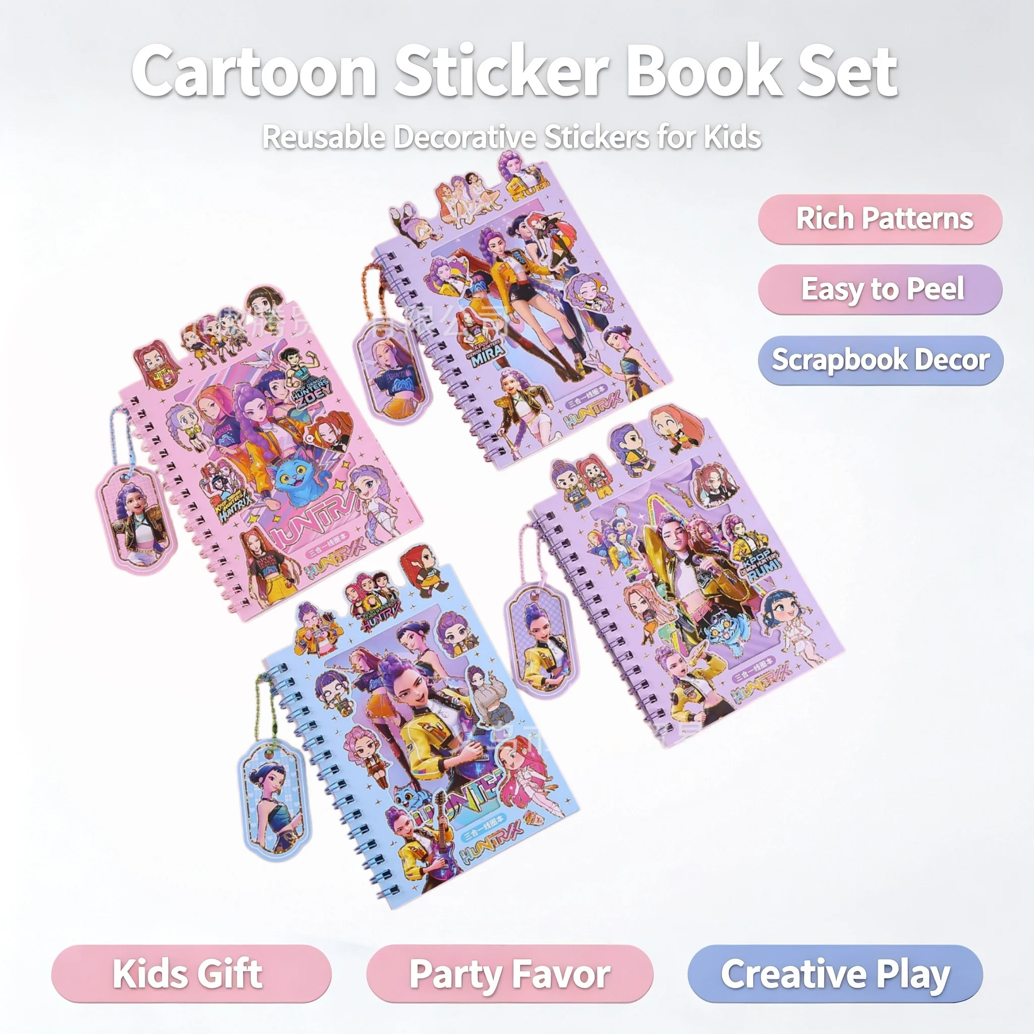 Back To School 3 In 1 Coil Notebook Cute Cartoon DIY Journal Sticker Book Creative Decorative Stickers Scrapbooking Material Pla