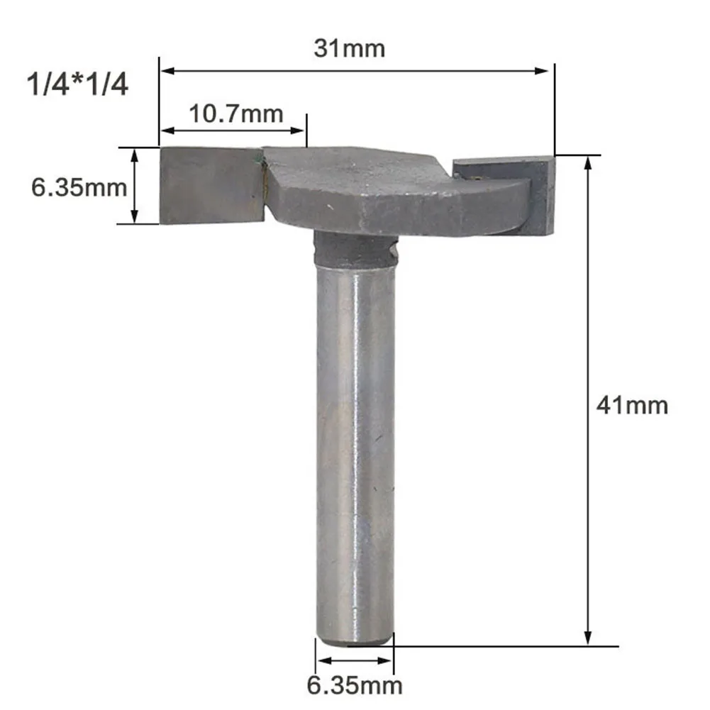 1/4 Inch Shank Carbide T Slot Router Bit Straight For Edge T Track Milling For Woodworking Groove Cutting Tool Accessories
