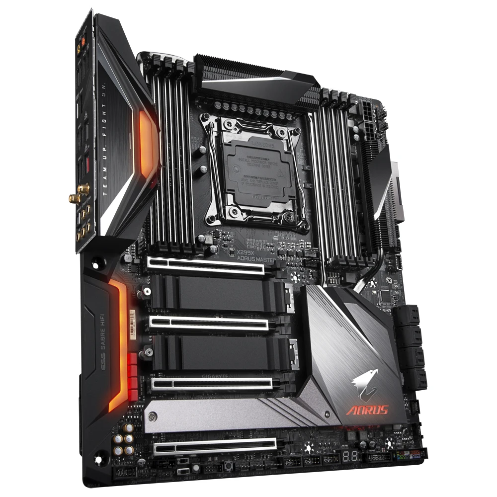 Imagem -02 - Aorus Master Motherboard Lga 2066 Suporta I910900x 9940x I77800x Cpu Chipconjunto Intel X299 x Ddr4 Pci 3.0 E-atx Gigabyte-x299x