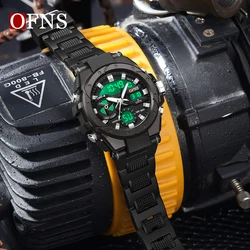 OFNS Top Fashion Luxury G-Style Watch Men Military Sport Clock Stopwatch Waterproof Dual Display Digital Quartz Men's Wristwatch