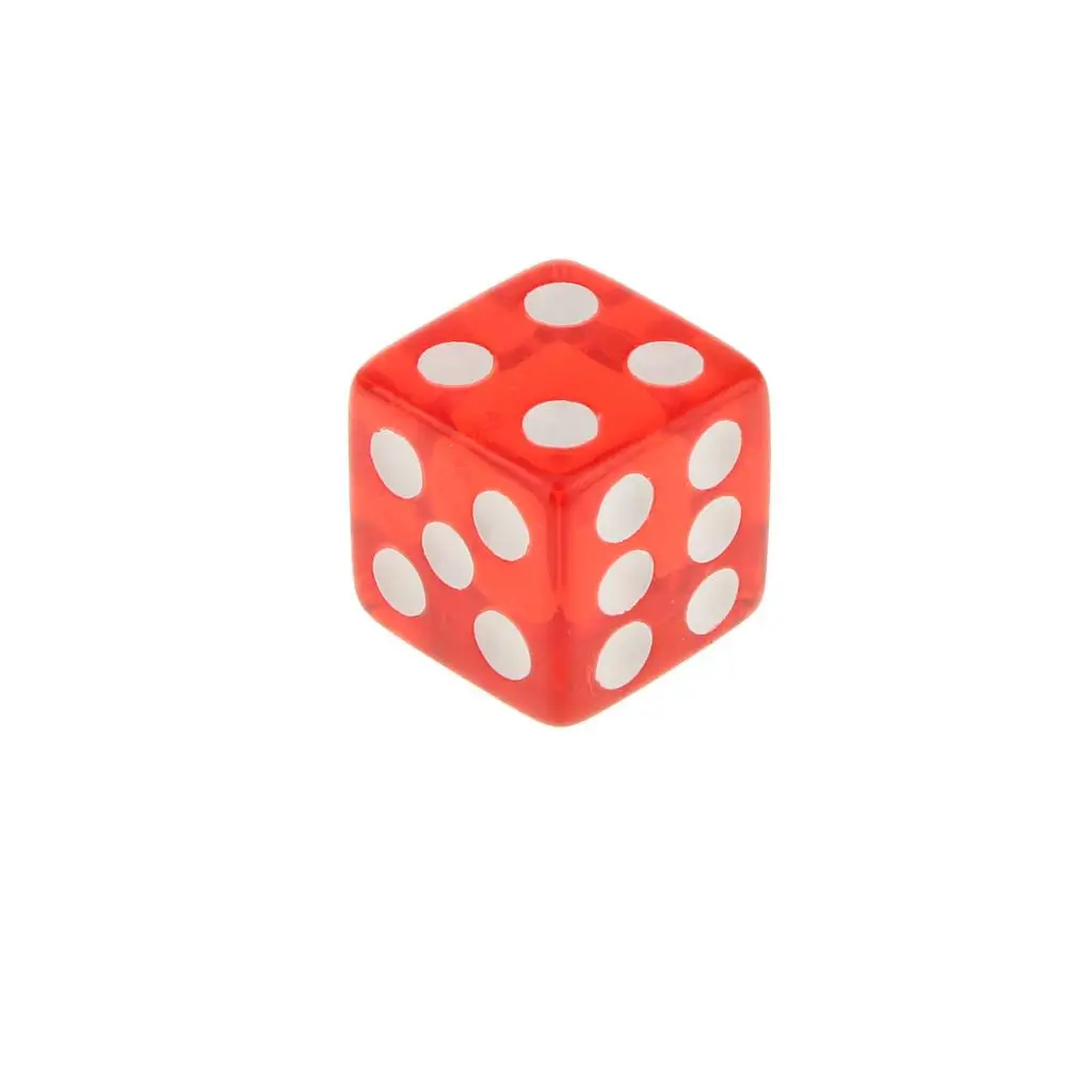 Red Translucent Spot Dice Six Sided Acrylic Tabletop Board Dice for RPG Party Games
