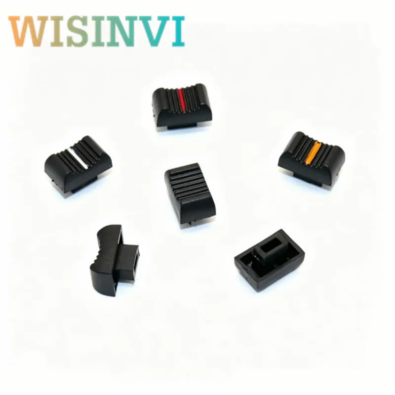 100pcs Slide Potentiometer Fader Knob 12.5x7.8mm Mixer Fader Cap Hole 4*1.5MM Plastic Slider Knob for Audio Mixer Console Volume