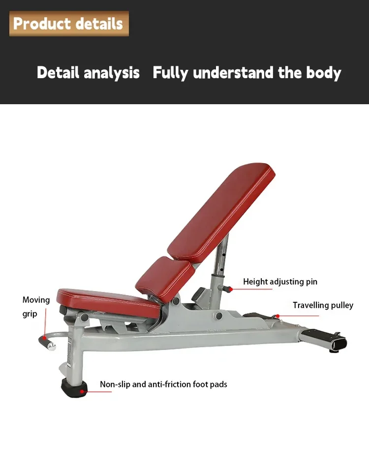 

#Heavy Duty Durable Adjustable Dumbbell Bench Anti-lock Braking System Flat Press Bench#