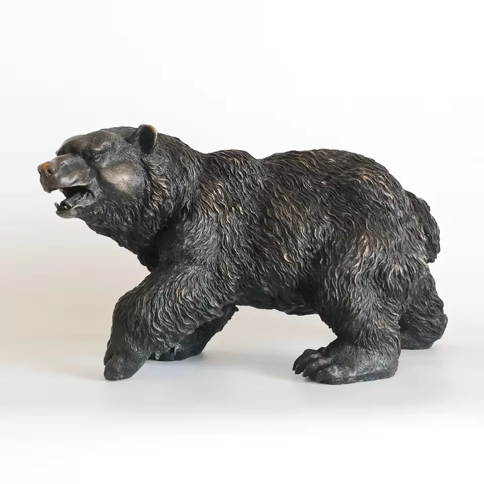 

Bear Statue Sculpture Bronze European Wildlife Animal Figurine Art Home Office Desktop Garden Decor