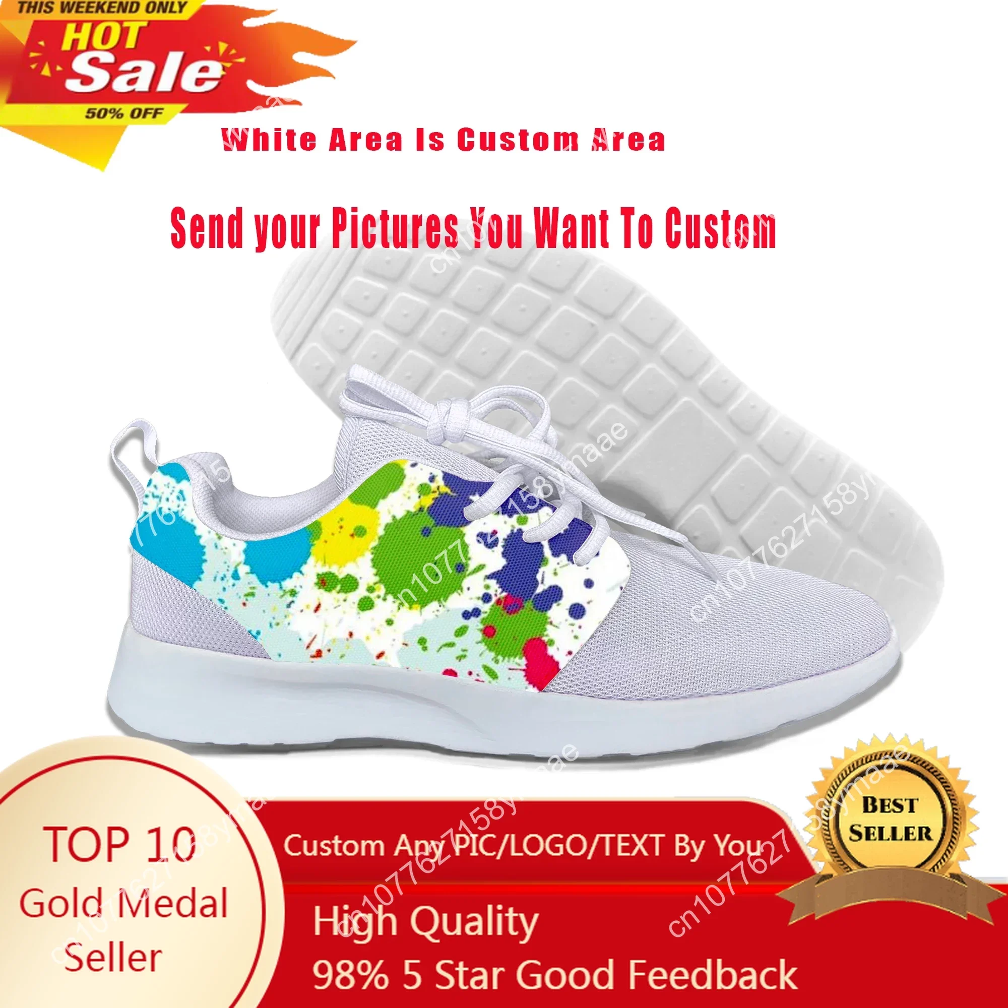 

Hot Cool Splashed Paint Casual Shoes Summer Shoes Men Women Sports Shoes Lightweight Breathable High Top Sneakers Running Shoes