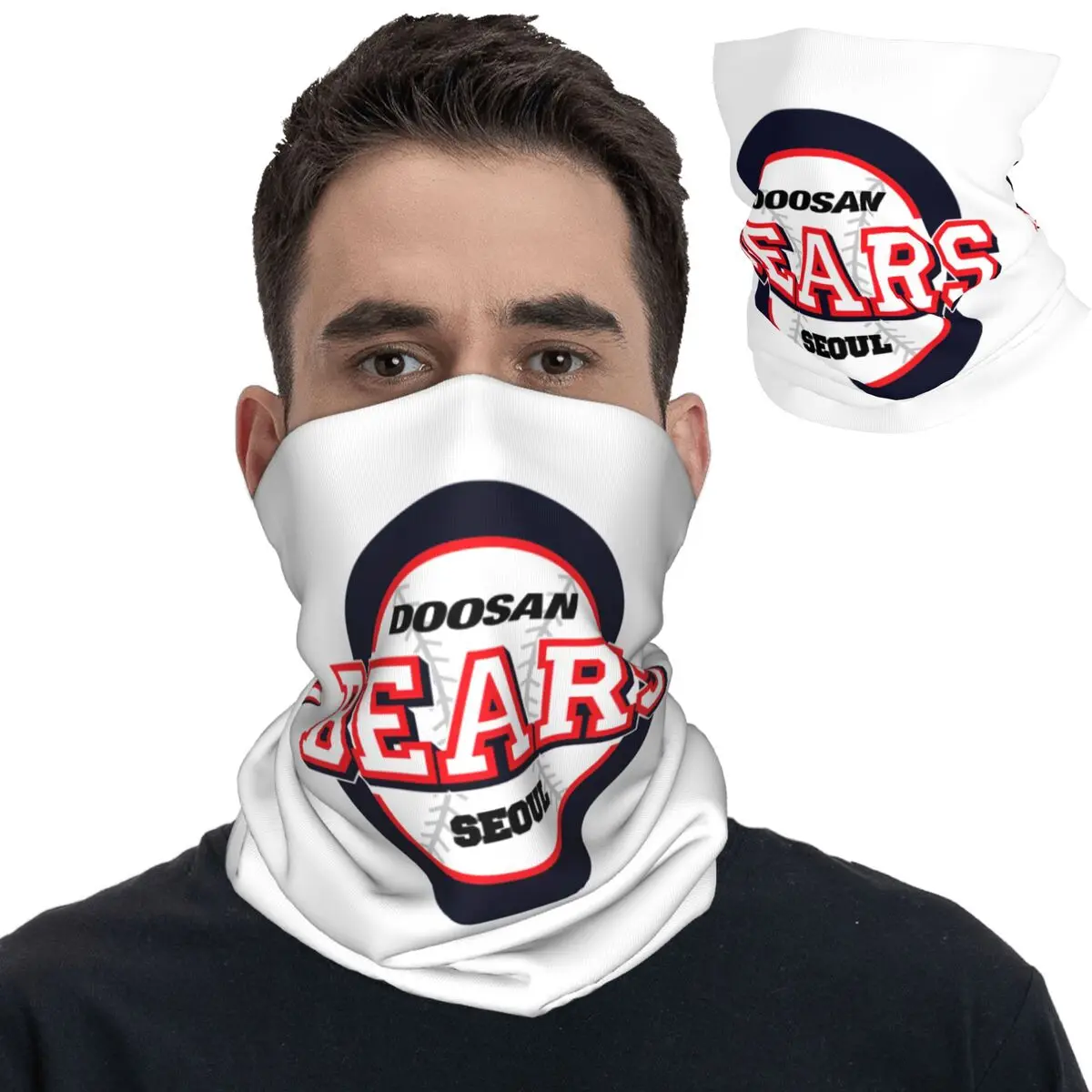 Doosan Bears Bandana Neck Gaiter Printed Baseball Team Sport Lover Balaclavas Mask Scarf Warm Cycling Fishing Unisex All Season