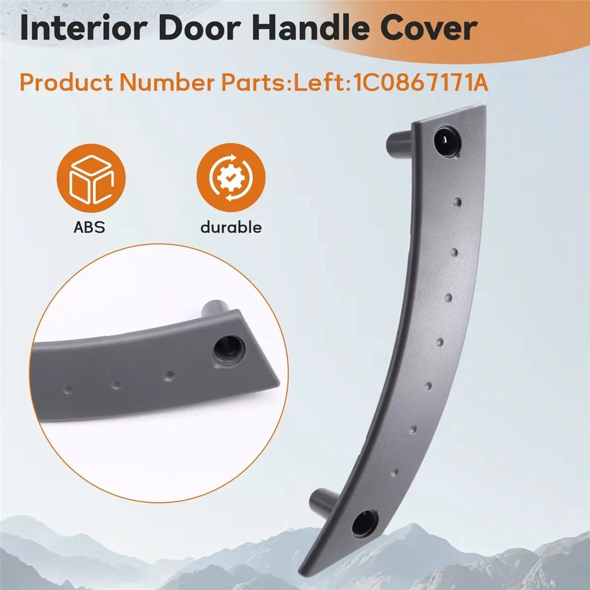 Super Sale Car Left Interior Door Handle Cover Interior Pull Handle 1C0867171A for Volkswagen Beetle 2000-2010