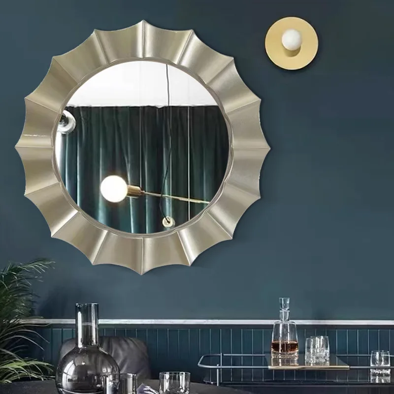 Nordic creative entrance wall-mounted mirror dining side living room background wall gold sunglasses decorative mirror bathroom