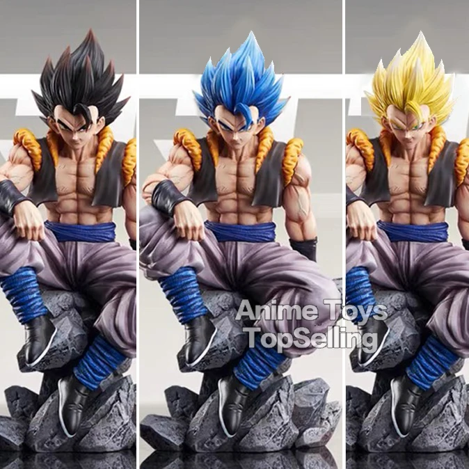 23cm/9.05in Anime Dragon Ball Z Gogeta Figure 3 Heads Goku Action Figures PVC Statue Collection Model Toys for Children Gifts