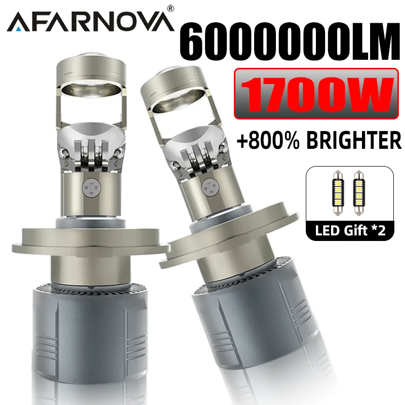 H7 H4 Canbus Car Headlight Mini Lens H11 H8 9005 9006 HB3 HB4 LED Projector Bulb 1700W 6000KAuto Motorcycle Mini Lens 6000000LM