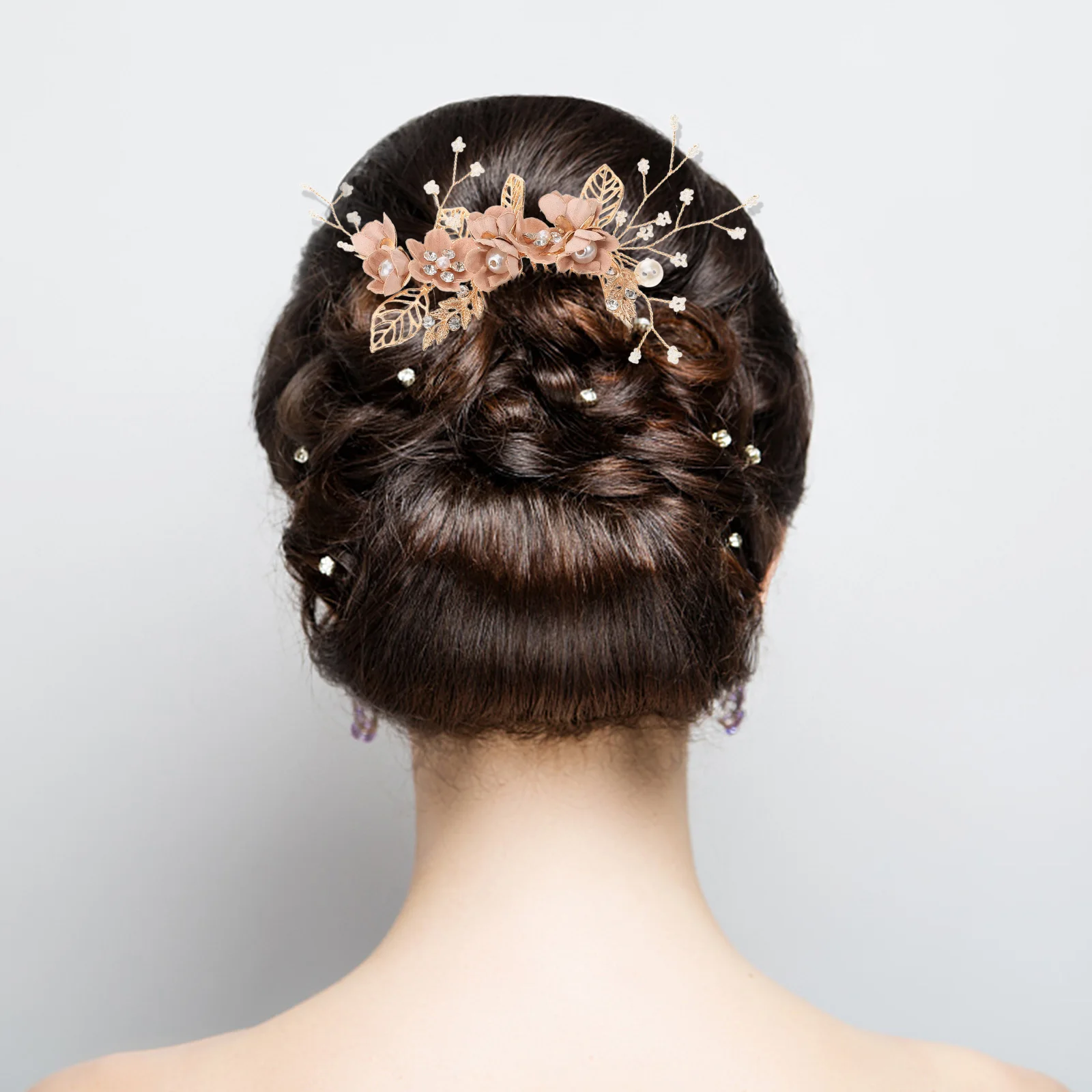 

Набор расчесок для волос с кристаллами, розовые свадебные расчески с цветочным принтом, свадебные аксессуары для подружек невесты, выпускной, помолвка, нежный жемчуг, стразы