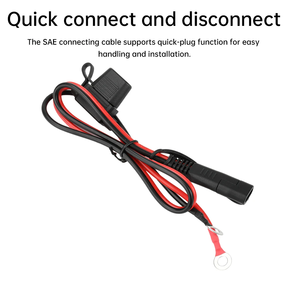 SAE Quick Release Cable With Fuse Terminal O Connector Battery Charger Extension Adapter Wire 16AWG Terminal for Battery Charger