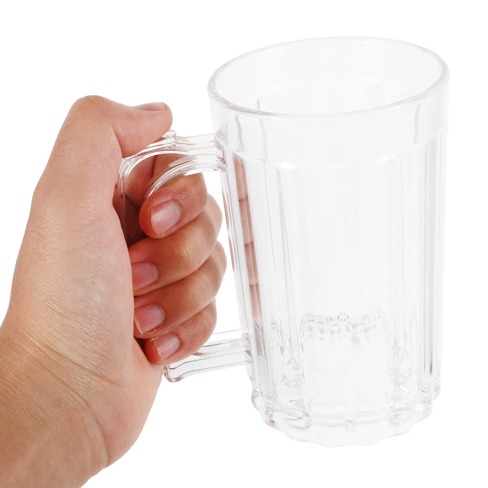 390Ml Heavy Duty Acrylic Beer Mug with Comfort Grip Handle for Beer Water Juice Coffee Milk Soda Mixed Drinks Home Bar