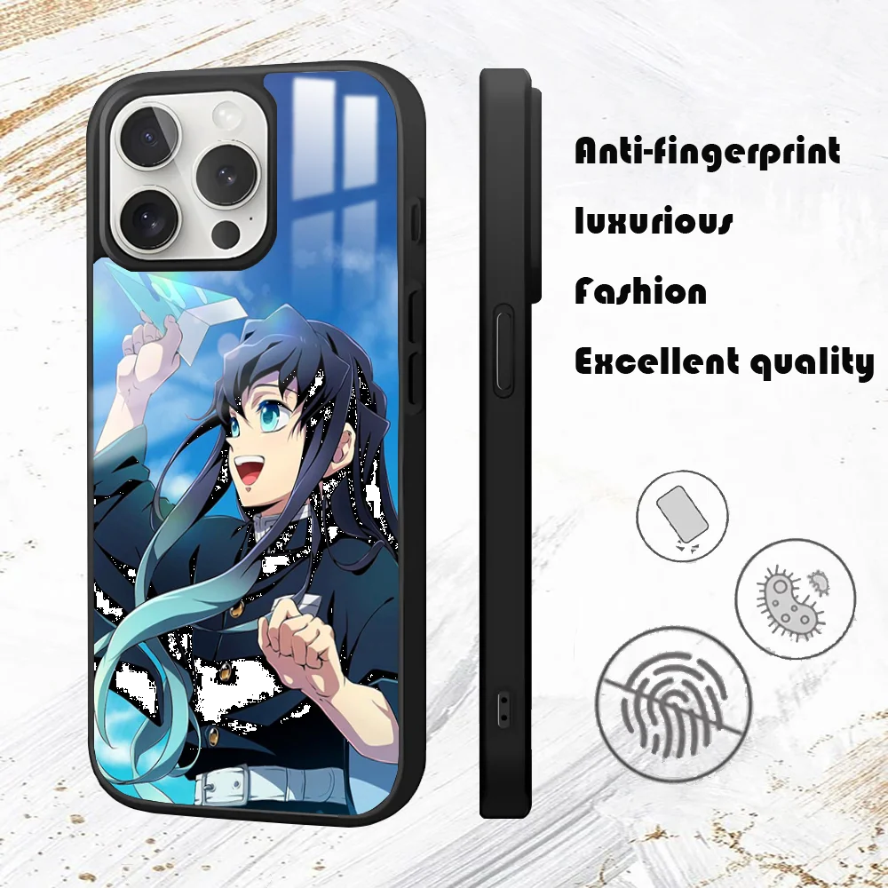 Anime Muichiro Tokito Phone Case For iPhone 16 15 14 13 12 11 Pro Max Plus Mini PC Mirror Fashion  phone case