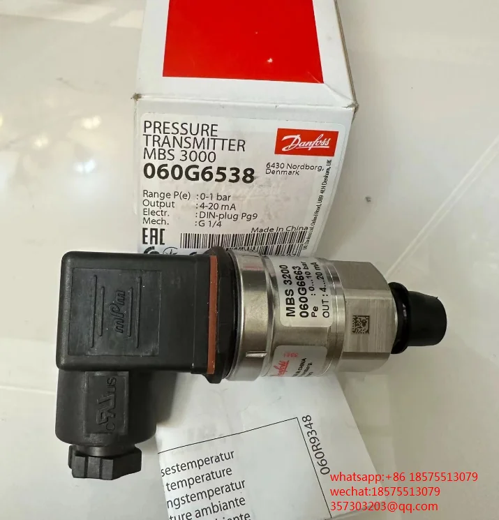 

FOR DANFOSS MBS 3000 060G6538 PRESSURE TRANSMITTER SERSON 1 PIECE