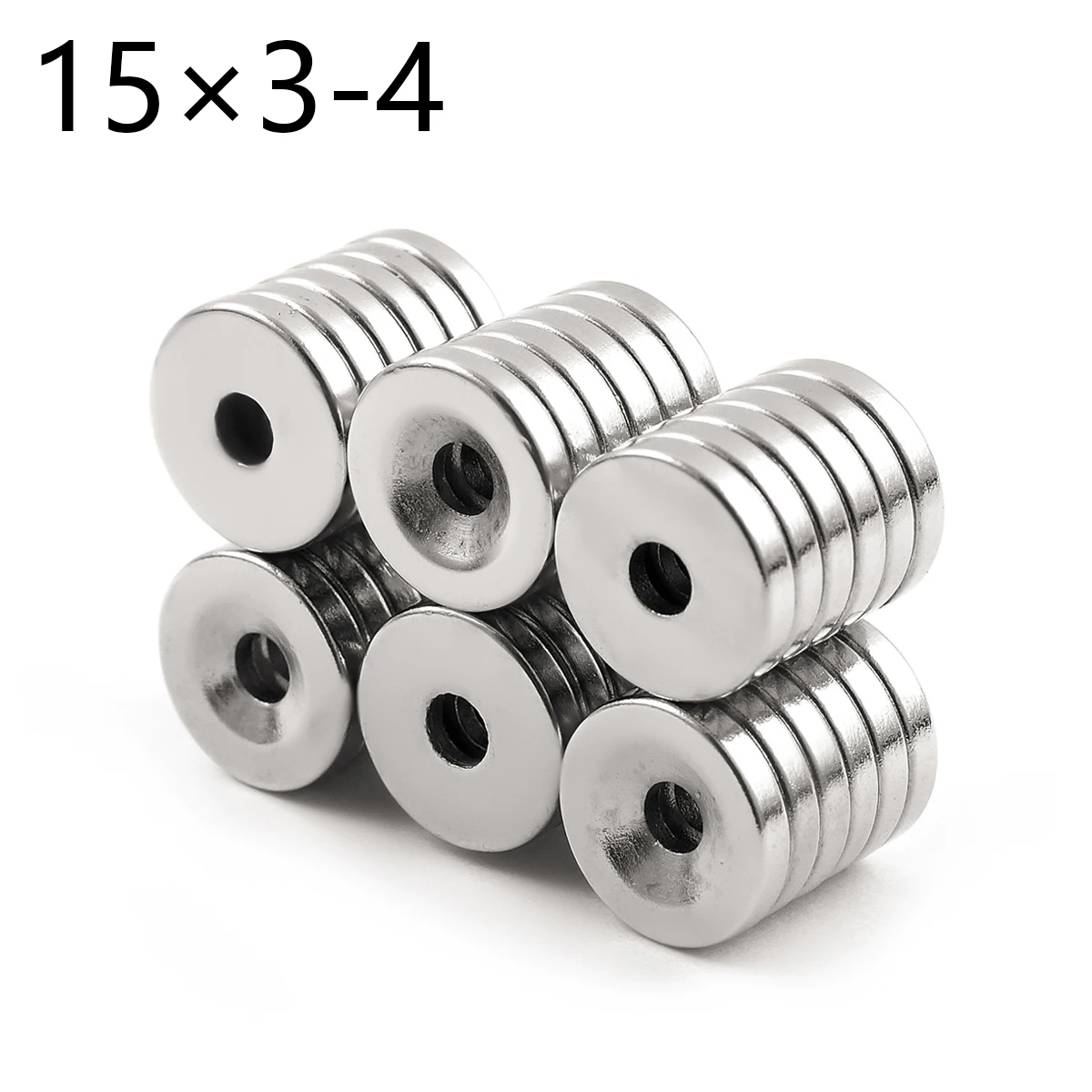 ZOOFOXS 10/20/30/50pcs 15x3mm Hole 4mm Small Round Ring Neodymium Magnet Permanent Rare Earth Magnets 15*3-4mm for DIY