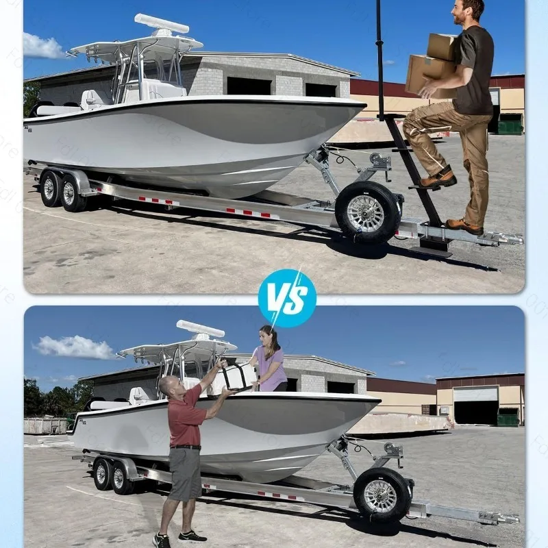 Heavy Duty Marine Trailer Pedal with Handle Surface Non-Slip with Most Deep V-Trailers